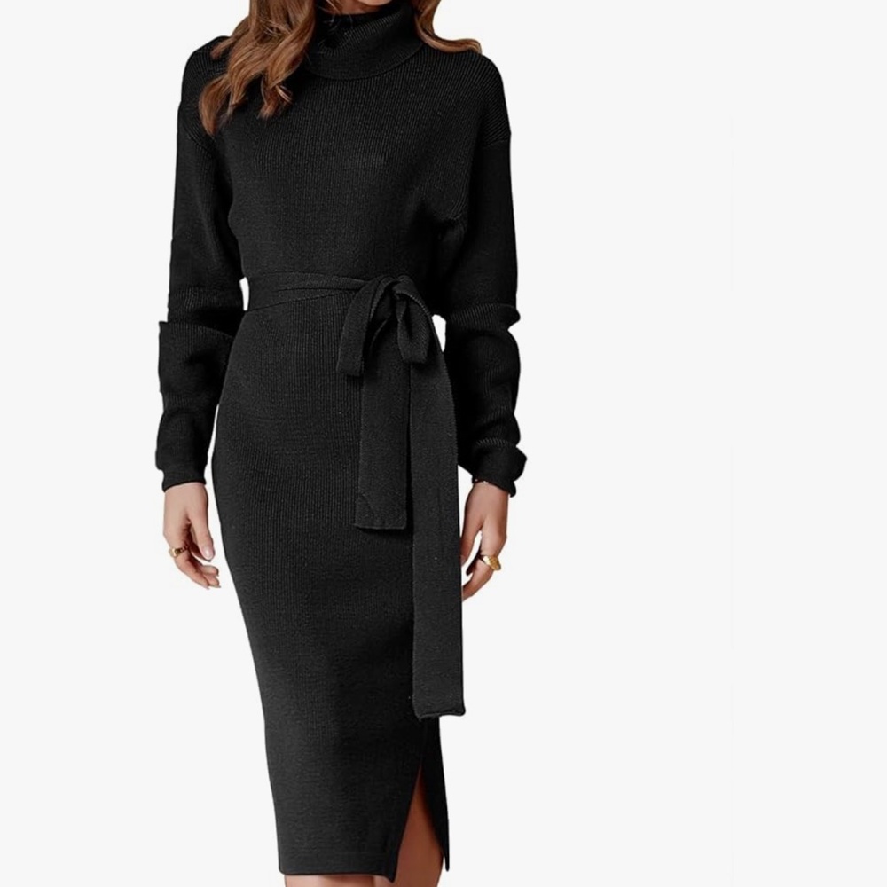 Elegant Black Knit Dress